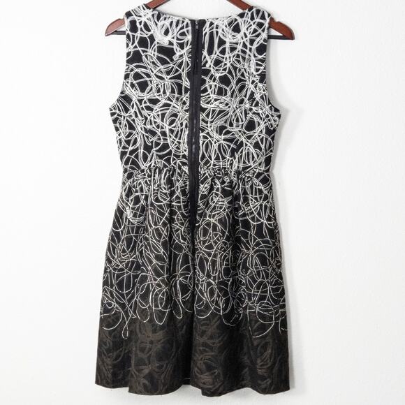 Maeve Dress Sleeveless Embroidered Black White Size 6 Statement Pattern - Picture 2 of 12